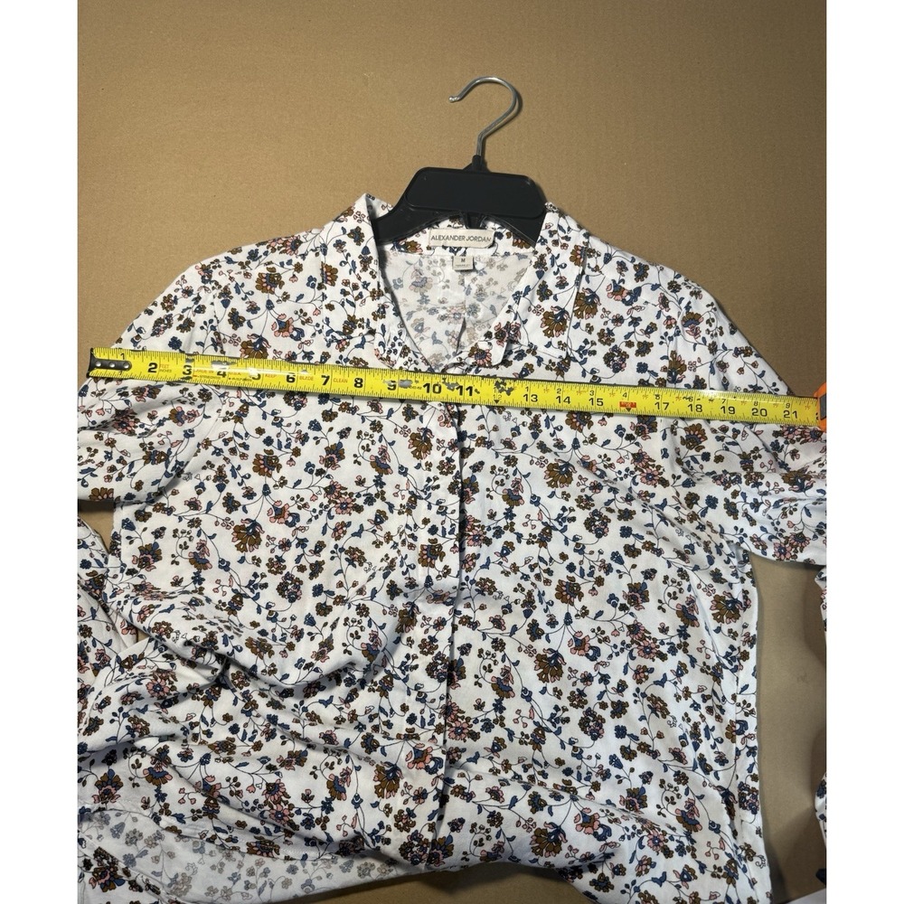 Alexander Jordan Y2K Vintage Floral‎ Rayon Blouse Lightweight Collared Top M - Picture 8 of 11
